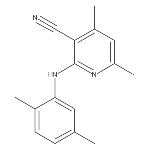 3-Pyridinecarbonitrile, 2-[(2,5-dimethylphenyl)amino]-4,6-dimethyl-结构式