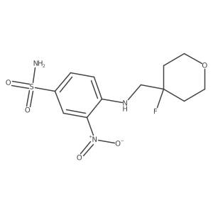 Benzenesulfonamide, 4-[[(4-fluorotetrahydro-2H-pyran-4-yl)methyl]amino]-3-nitro- Structure