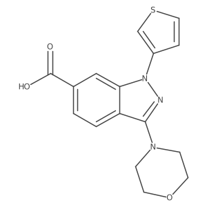 3-(morpholin-4-yl)-1-(thiophen-3-yl)-1H-indazole-6-carboxylic acid Structure