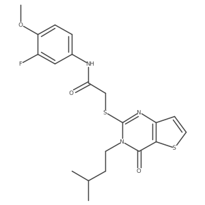 N-(3-fluoro-4-methoxyphenyl)-2-{[3-(3-methylbutyl)-4-oxo-3,4-dihydrothieno[3,2-d]pyrimidin-2-yl]sulfanyl}acetamide Structure