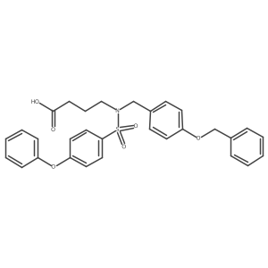 4-(N-{[4-(Benzyloxy)phenyl]methyl}4-phenoxybenzenesulfonamido)butanoic acid结构式