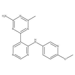 4-(4-(6-Methoxypyridin-3-ylamino)pyrimidin-5-yl)-6-methyl-1,3,5-triazin-2-amine结构式