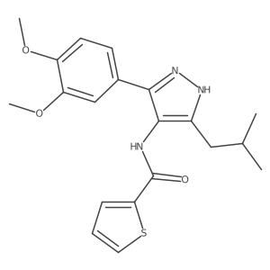 N~2~-[3-(3,4-dimethoxyphenyl)-5-isobutyl-1H-pyrazol-4-yl]-2-thiophenecarboxamide结构式