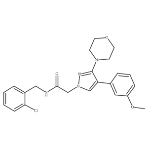 N-(2-chlorobenzyl)-2-(4-(3-methoxyphenyl)-3-morpholino-1H-pyrazol-1-yl)acetamide结构式