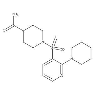 1-[(2-Piperidin-1-ylpyridin-3-yl)sulfonyl]piperidine-4-carboxamide结构式