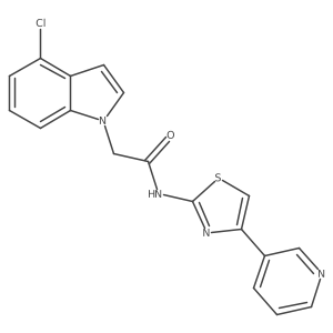 2-(4-chloro-1H-indol-1-yl)-N-(4-(pyridin-3-yl)thiazol-2-yl)acetamide结构式