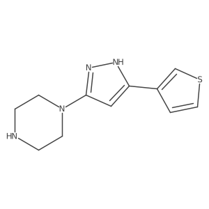 1-(3-(thiophen-3-yl)-1H-pyrazol-5-yl)piperazine Structure
