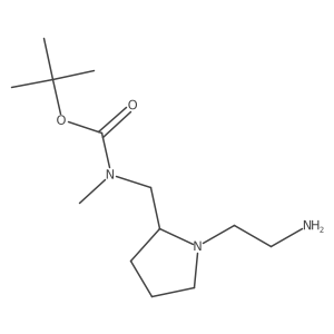 [1-(2-Amino-ethyl)-pyrrolidin-2-ylmethyl]-methyl-carbamic acid tert-butyl ester结构式