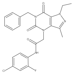 2-(6-benzyl-1-ethyl-3-methyl-5,7-dioxo-6,7-dihydro-1H-pyrazolo[4,3-d]pyrimidin-4(5H)-yl)-N-(4-chloro-2-fluorophenyl)acetamide Structure