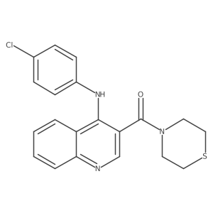 (4-((4-Chlorophenyl)amino)quinolin-3-yl)(thiomorpholino)methanone结构式