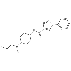 ethyl 4-(2-phenyl-2H-tetrazole-5-carboxamido)piperidine-1-carboxylate结构式