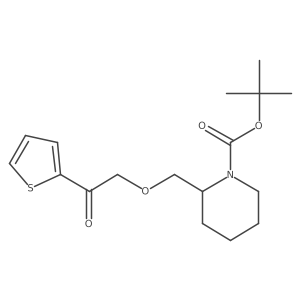 tert-Butyl 2-((2-oxo-2-(thiophen-2-yl)ethoxy)methyl)piperidine-1-carboxylate结构式