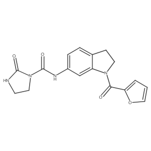 N-(1-(furan-2-carbonyl)indolin-6-yl)-2-oxoimidazolidine-1-carboxamide结构式