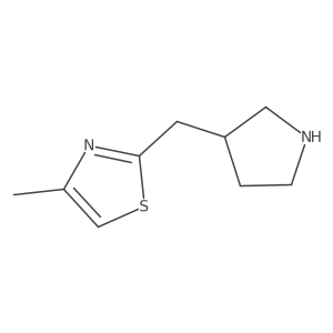 4-Methyl-2-[(pyrrolidin-3-yl)methyl]-1,3-thiazole结构式