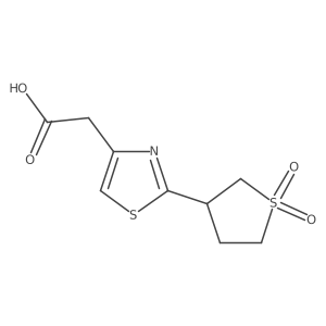 2-[2-(1,1-Dioxo-1lambda6-thiolan-3-yl)-1,3-thiazol-4-yl]acetic acid Structure