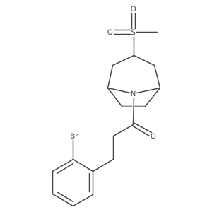 3-(2-bromophenyl)-1-((1R,5S)-3-(methylsulfonyl)-8-azabicyclo[3.2.1]octan-8-yl)propan-1-one Structure