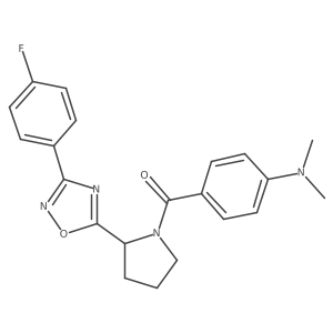 [4-({2-[3-(4-Fluorophenyl)-1,2,4-oxadiazol-5-yl]pyrrolidin-1-yl}carbonyl)phenyl]dimethylamine Structure