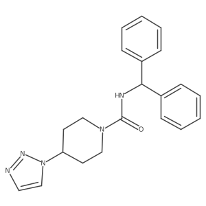 N-(diphenylmethyl)-4-(1H-1,2,3-triazol-1-yl)piperidine-1-carboxamide结构式
