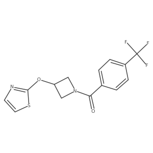 (3-(Thiazol-2-yloxy)azetidin-1-yl)(4-(trifluoromethyl)phenyl)methanone结构式