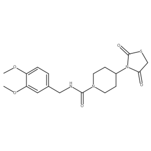 N-(3,4-dimethoxybenzyl)-4-(2,4-dioxothiazolidin-3-yl)piperidine-1-carboxamide Structure
