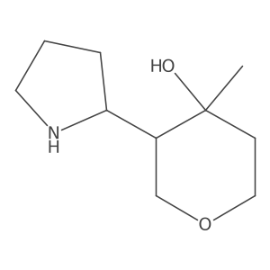 4-Methyl-3-(pyrrolidin-2-yl)oxan-4-ol结构式