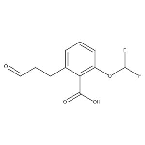 2-(Difluoromethoxy)-6-(3-oxopropyl)benzoic acid Structure