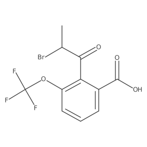 CC(Br)C(=O)c1c(OC(F)(F)F)cccc1C(=O)O结构式