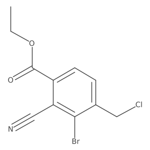 Benzoic acid, 3-bromo-4-(chloromethyl)-2-cyano-, ethyl ester Structure