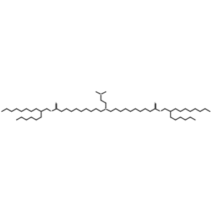 Bis(2-hexyldecyl) 10,10'-((2-(dimethylamino)ethyl)azanediyl)bis(decanoate)结构式