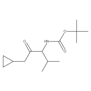 tert-butyl N-(1-cyclopropyl-4-methyl-2-oxopentan-3-yl)carbamate结构式