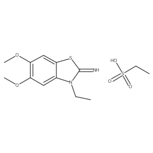 3-ethyl-5,6-dimethoxybenzo[d]thiazol-2(3H)-imine ethanesulfonate结构式