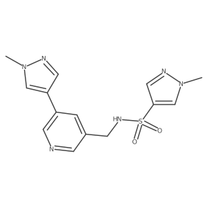 1-methyl-N-((5-(1-methyl-1H-pyrazol-4-yl)pyridin-3-yl)methyl)-1H-pyrazole-4-sulfonamide Structure