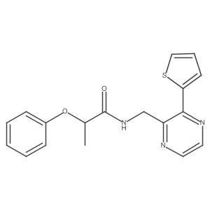 2-phenoxy-N-((3-(thiophen-2-yl)pyrazin-2-yl)methyl)propanamide Structure