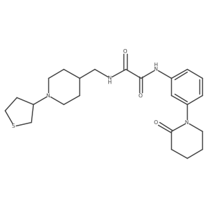 N1-(3-(2-oxopiperidin-1-yl)phenyl)-N2-((1-(tetrahydrothiophen-3-yl)piperidin-4-yl)methyl)oxalamide结构式