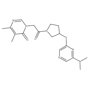 3-[2-[3-[6-(Dimethylamino)pyrazin-2-yl]oxypyrrolidin-1-yl]-2-oxoethyl]-5,6-dimethylpyrimidin-4-one Structure
