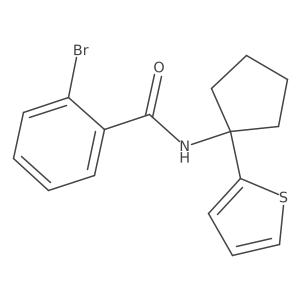 2-bromo-N-(1-(thiophen-2-yl)cyclopentyl)benzamide结构式