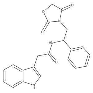 N-(2-(2,4-dioxooxazolidin-3-yl)-1-phenylethyl)-2-(1H-indol-3-yl)acetamide Structure