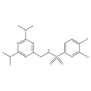 N-((4,6-bis(dimethylamino)-1,3,5-triazin-2-yl)methyl)-3-chloro-4-fluorobenzenesulfonamide Structure