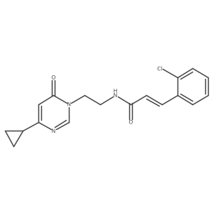 (E)-3-(2-chlorophenyl)-N-(2-(4-cyclopropyl-6-oxopyrimidin-1(6H)-yl)ethyl)acrylamide Structure