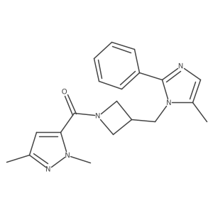 (1,3-Dimethyl-1H-pyrazol-5-yl)(3-((5-methyl-2-phenyl-1H-imidazol-1-yl)methyl)azetidin-1-yl)methanone Structure