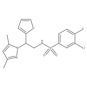 3-chloro-N-(2-(3,5-dimethyl-1H-pyrazol-1-yl)-2-(furan-2-yl)ethyl)-4-fluorobenzenesulfonamide Structure