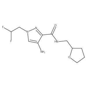 4-amino-1-(2,2-difluoroethyl)-N-[(oxolan-2-yl)methyl]-1H-pyrazole-3-carboxamide结构式
