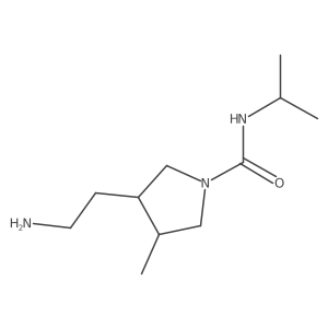 rac-(3R,4R)-3-(2-aminoethyl)-4-methyl-N-(propan-2-yl)pyrrolidine-1-carboxamide结构式