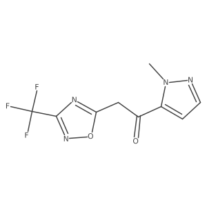 1-(1-methyl-1H-pyrazol-5-yl)-2-[3-(trifluoromethyl)-1,2,4-oxadiazol-5-yl]ethan-1-one结构式