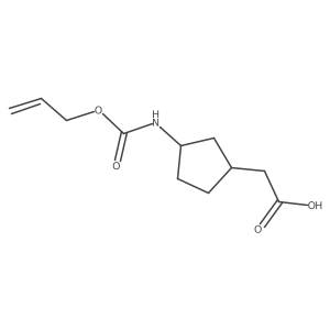 rac-2-[(1R,3S)-3-{[(prop-2-en-1-yloxy)carbonyl]amino}cyclopentyl]acetic acid Structure