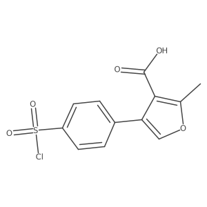 4-(4-(Chlorosulfonyl)phenyl)-2-methylfuran-3-carboxylic acid Structure