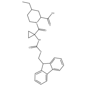 4-ethyl-1-[1-({[(9H-fluoren-9-yl)methoxy]carbonyl}amino)cyclopropanecarbonyl]piperidine-2-carboxylic acid结构式