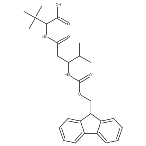 2-[3-({[(9H-fluoren-9-yl)methoxy]carbonyl}amino)-4-methylpentanamido]-3,3-dimethylbutanoic acid结构式