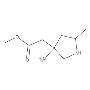 Methyl 2-(3-amino-5-methylpyrrolidin-3-yl)acetate结构式