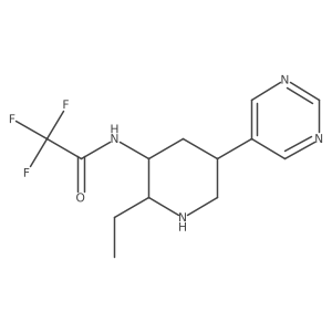 N-[2-ethyl-5-(pyrimidin-5-yl)piperidin-3-yl]-2,2,2-trifluoroacetamide Structure